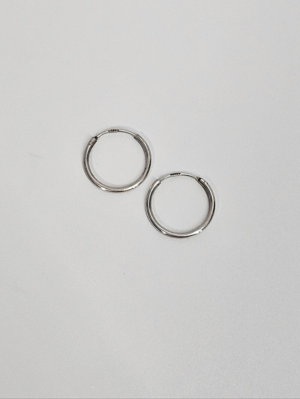 Endless Hoop 1/2" Earrings 925 Sterling Silver Small 12mm​ Dainty Minimalist